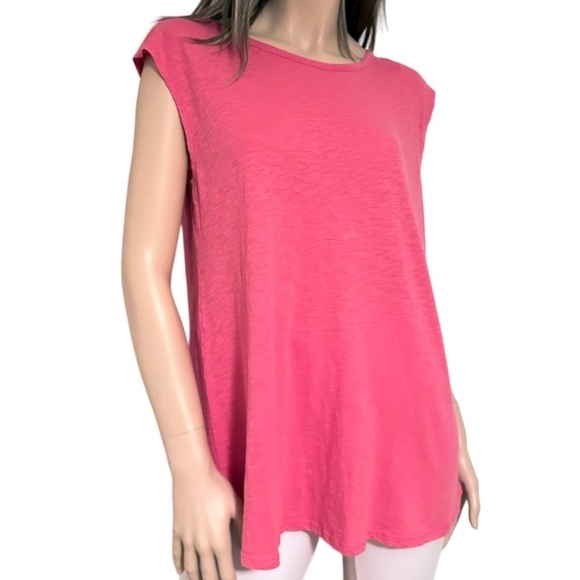 Caslon Top Tank Shirt Tunic Sustainable 100% Cotton Keyhole Bow Tie Back NWOT - Picture 3 of 12